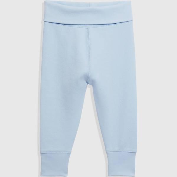 Country Road Organically Grown Cotton Fold-Over Soft Pants Pale Blue in Size 3-6 Months