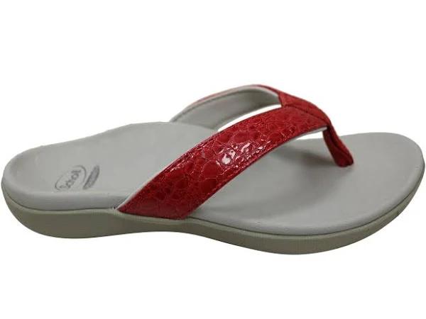 Scholl Orthaheel Sonoma II Womens Supportive Comfort Thongs Raspberry Reptile 12 AUS or 43 EUR