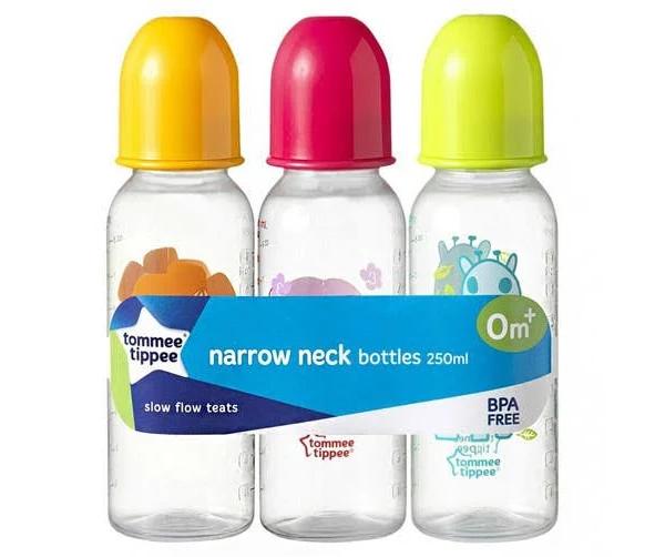 Tommee Tippee Narrow Neck Bottles 250ml 3 Pack