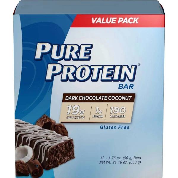 Pure Protein Dark Chocolate Coconut Bar 12 Bars 1.76 oz (50 g) Each