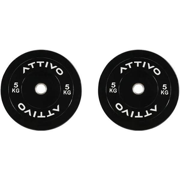 ATTIVO 2" Olympic Bumper Plate Weight Plates with Steel Hub in Pairs High-Bounce Olympic Weight Plates - 5kg Pair