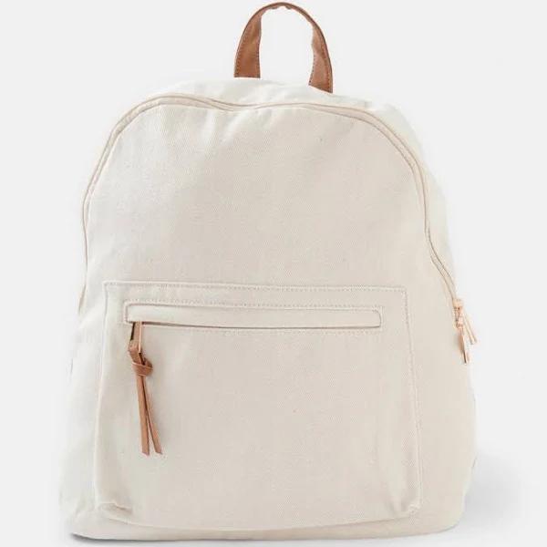 Kmart Canvas Backpack-Nat Beige