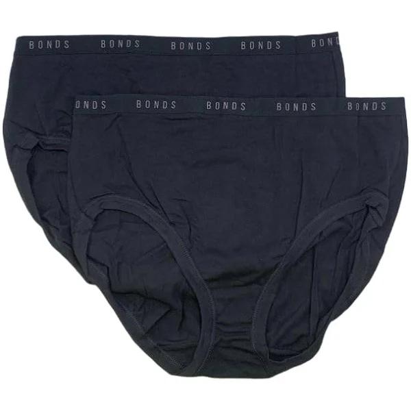 Bonds 2 x Womens Cottontail Full Brief Underwear Black