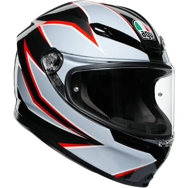 AGV K6 Flash Motorcycle Helmet (Matt Black/Grey/Red)