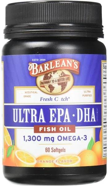 Barlean's - Fresh Catch Fish Oil Ultra EPA-DHA, Orange Flavor - 60