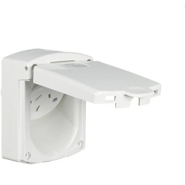 Clipsal 415VF-WE | Weatherproof Automatic Outlet 10 Amp Double Pole | White