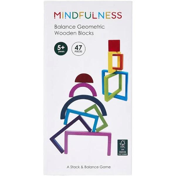 Kmart 47 Piece Mindfulness Balance Geometric Wooden Blocks