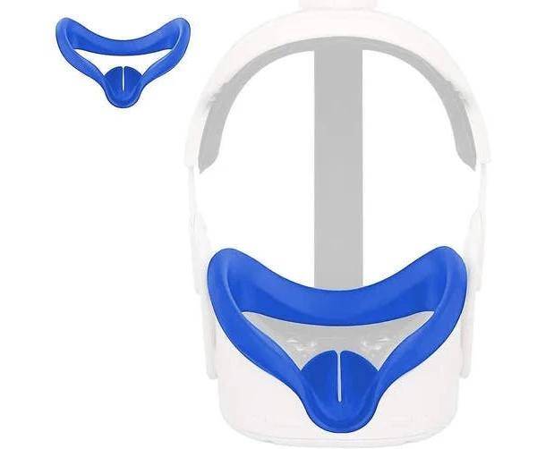 VR Silicone Mask Face Cover Compatible With Oculus Quest 2 Face Cushion Sweatproof Washable,standard Eye Pad, Light Blocking