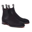 R.M. Williams Black Suede Craftsman Chelsea Boots