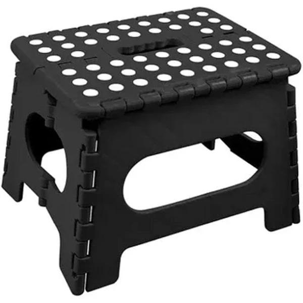 Plastic Folding Stool Portable Chair Outdoor Camping Black