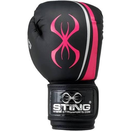 Sting Aurora Black/Pink Boxing Gloves - 12oz