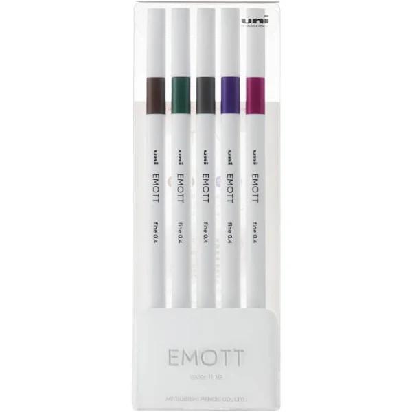 Emott Fineliner Pens - Sets of 5 or 10 Set of 5 - No. 3 (Vintage)