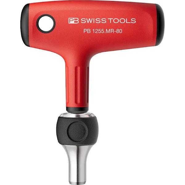 PB Swiss Tools Cross-Handle Ratchet Screwdriver PB 1255.MR-80 | 100% Swiss Made | Screwdriver with Cross-Handle and Magnetic Stainless Steel Bit