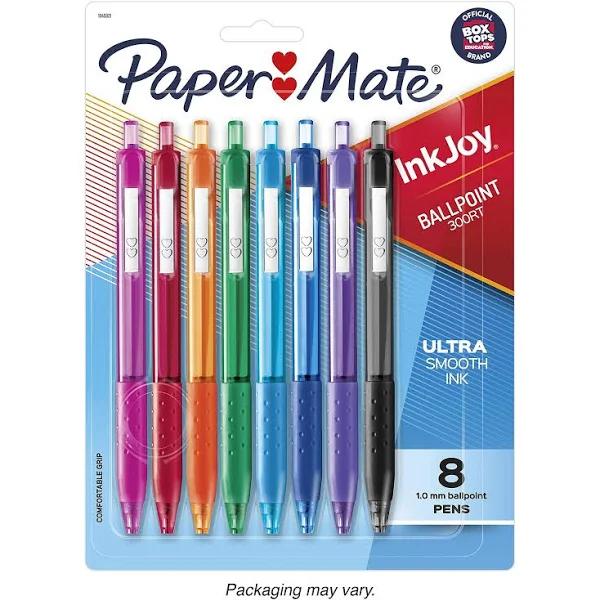 Paper Mate 1945921 Inkjoy 300RT Retractable Ballpoint Pens, Medium Point, Assorted Colors, 8 Count