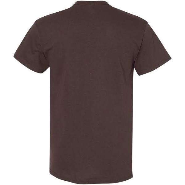 Gildan Mens Heavy Cotton Short Sleeve T-Shirt (Pack of 5) Dark Chocolate S