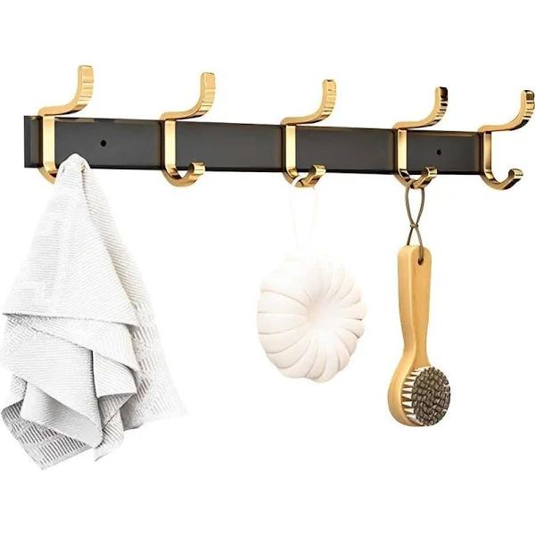 SOGA 41cm Wall Mounted Towel Rack Space-saving Hanger Organiser with Durable Hooks - AfterPay & zipPay Available