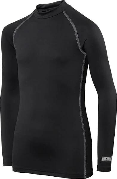 Rhino Childrens Boys Long Sleeve Thermal Underwear Base Layer Vest Top Black LY-XLY