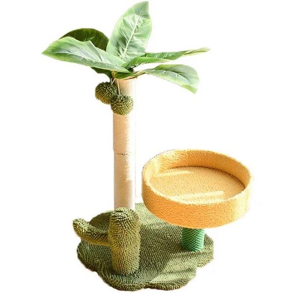 Coconut Cat Tree Tower Scratching Post Toys