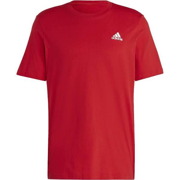 Adidas Mens Essentials Small Logo Tee Red L