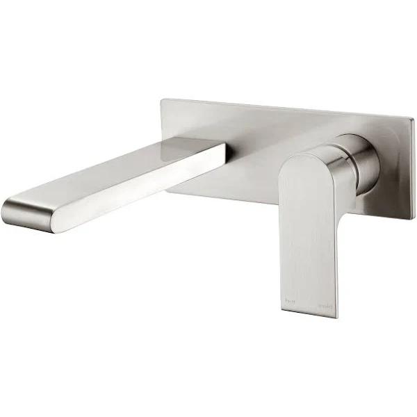 Nero Bianca Wall Basin Mixer Brushed Nickel NR321507ABN