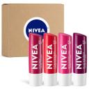 Nivea Lip Care, Fruit Lip Balm Variety Pack, Tinted Lip Balm, 0.17 oz, Pack of 4