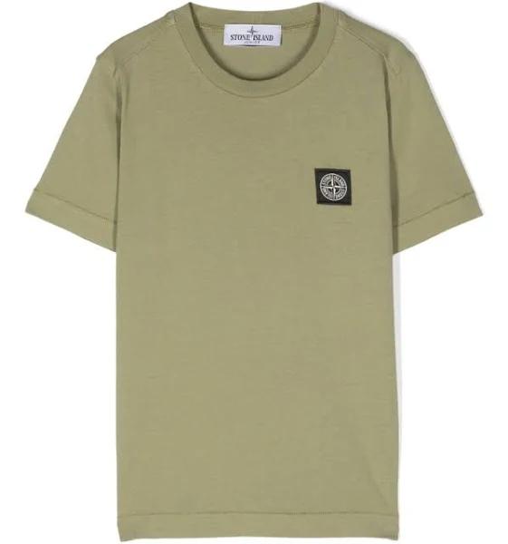 Stone Island Junior - Compass-Patch Cotton T-Shirt - Kids - Cotton - 4 - Green