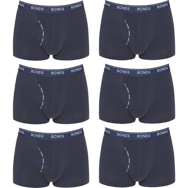 6x Bonds Guyfront Trunks Mens Navy Briefs Boxer Comfort Underwear MZVJ Bulk L