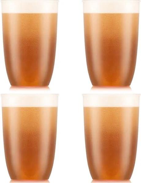 Bodum KVADRANT 4pcs Beer Glass, 0.5 L, 17 oz Strawberry