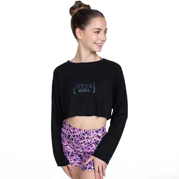 Flo Active Junior Ocean Cropped Sweat Top Black 8