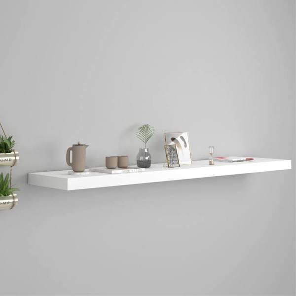 vidaXL - Floating Wall Shelf MDF - White - 120x23.5x3.8 cm