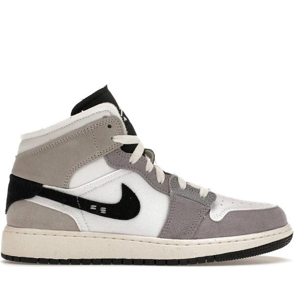 Jordan 1 Mid SE Craft White Cement Grey Black (GS)