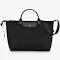 Longchamp Le Pliage Original Leather Travel Bag Black