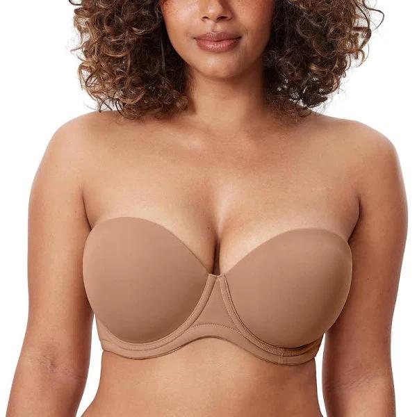 DELIMIRA Women's Full Figure Underwire Contour Multiway Strapless Bra Plus Size