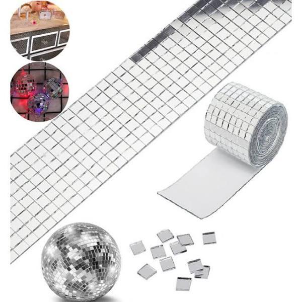 New DIY Mini Mosaic Tiles Adhesive Square Mirror Glass Wall Sticker Decor Silver - AfterPay & zipPay Available