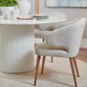 Harlow Black Dining Chair - Natural Linen