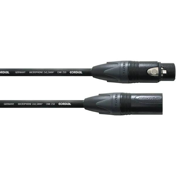 Cordial Peak CSM 250 - Neutrik XLR F Black Gold to XLR M Black Gold Cable (10m)