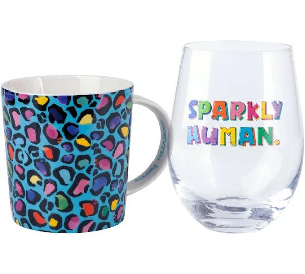 Maxwell Williams Kasey Rainbow Wild at Heart Mug & Glass Set Wild Blue