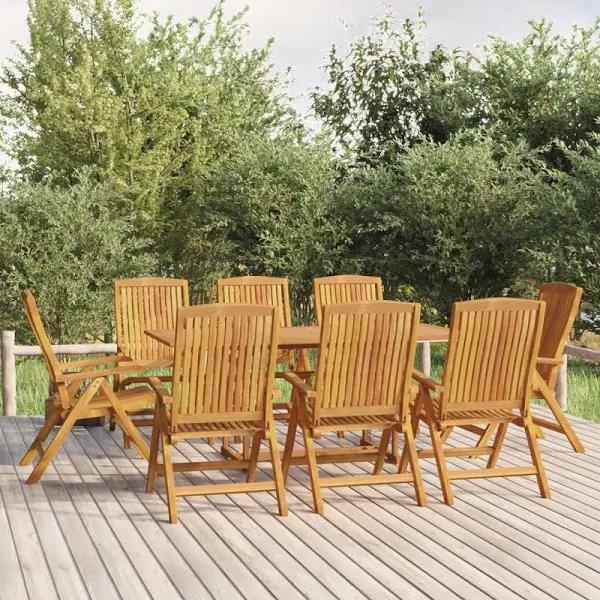 9 Piece Garden Dining Set Solid Wood Teak vidaXL