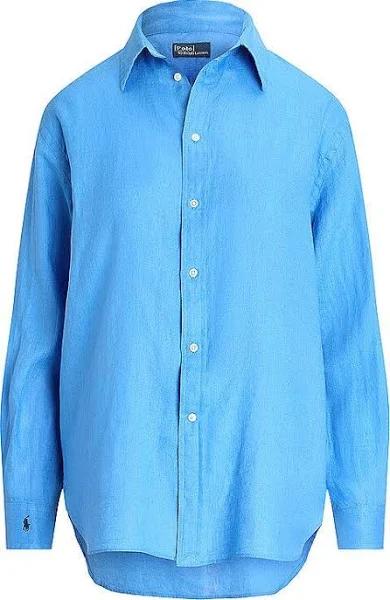 Polo Ralph Lauren Relaxed Fit Linen Shirt Riviera Blue XS