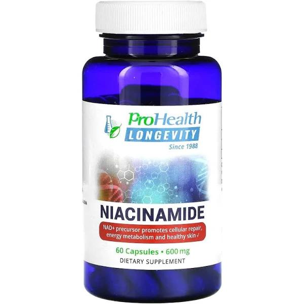 Niacinamide Flush-Free Vitamin B3 - 600 mg, 60 Capsules by ProHealth