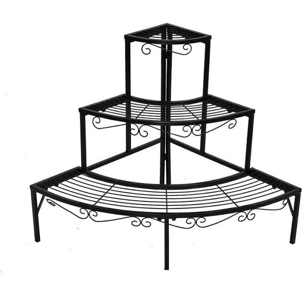 Levede Outdoor Indoor Pot Plant Stand Garden Metal 3 Tier Planter Corner Shelf