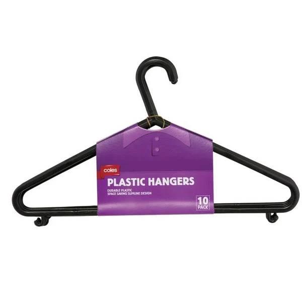 Coles Black Plastic Hangers