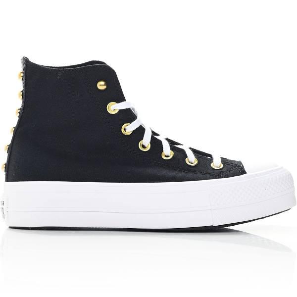 Converse Chuck Taylor All Star Lift Hi Studded Sneakers in Black