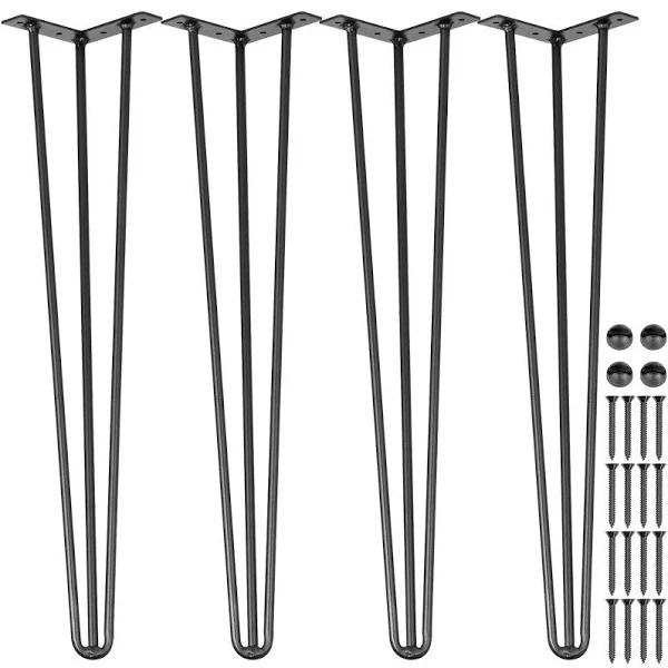 VEVOR Hairpin Table Legs 34 Inch Set of 4 DIY Desk Table Legs 3 Rods Heavy Duty