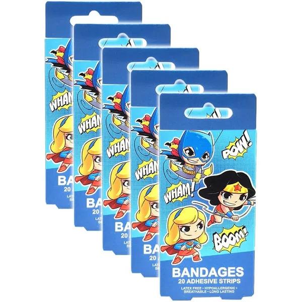 Young Justice Chibi Bandages Adhesive Strip Kids 6Y + 5x 20pc