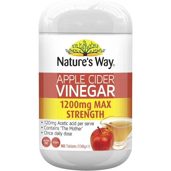 Nature's Way Apple Cider Vinegar Max 1200mg Tablets 90