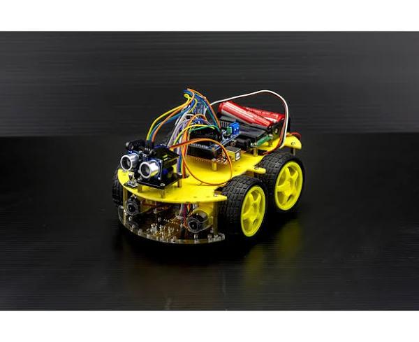 4 Wheel Drive With Ultrasonic & Line Tracer Bluetooth Arduino Project Robot Kit