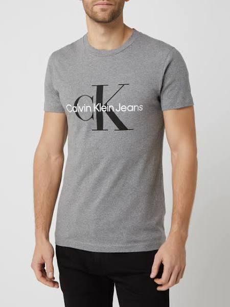 Womens Calvin Klein Jeans Grey Core Monogram Slim T-Shirt - Grey