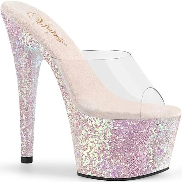 Pleaser ADORE-701LG Clear/Opal Multi Glitter Size 11