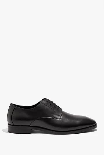 Country Road Men's Travel Derby Shoes Black in Size 40 | 100% Leather